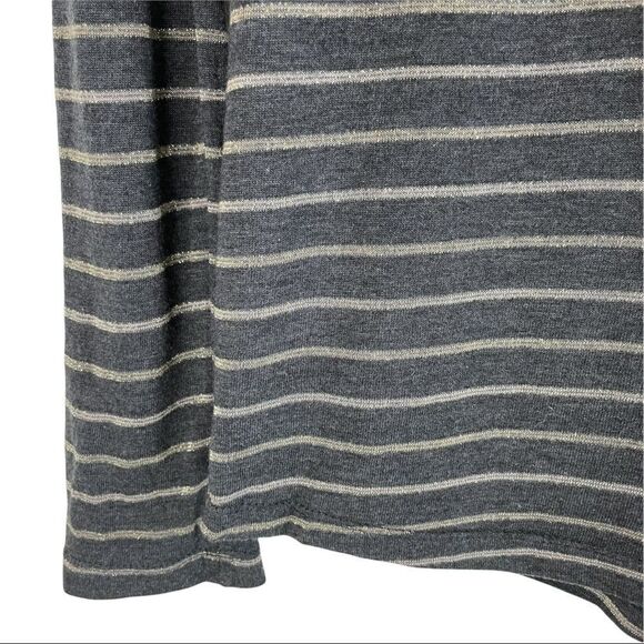 Rails Sami Wool Metallic Bronze Striped V-Neck Long-Sleeve Tee - Picture 4 of 9